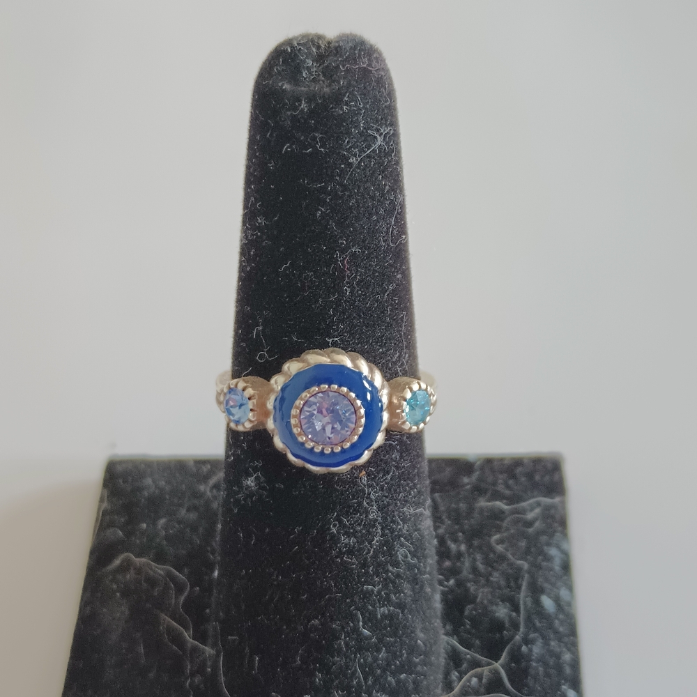 Brighton Elegant Blue and Silver Women's Ring 7